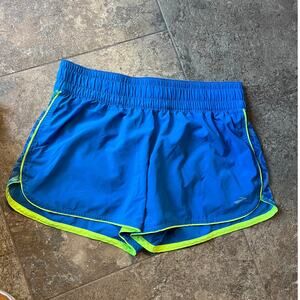 Brooks Sporty Blue with Lime Shorts, Women's size M